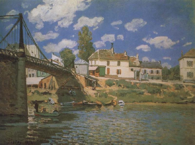 Alfred Sisley The Bridge at Villeneuve-la-Garene Spain oil painting art
